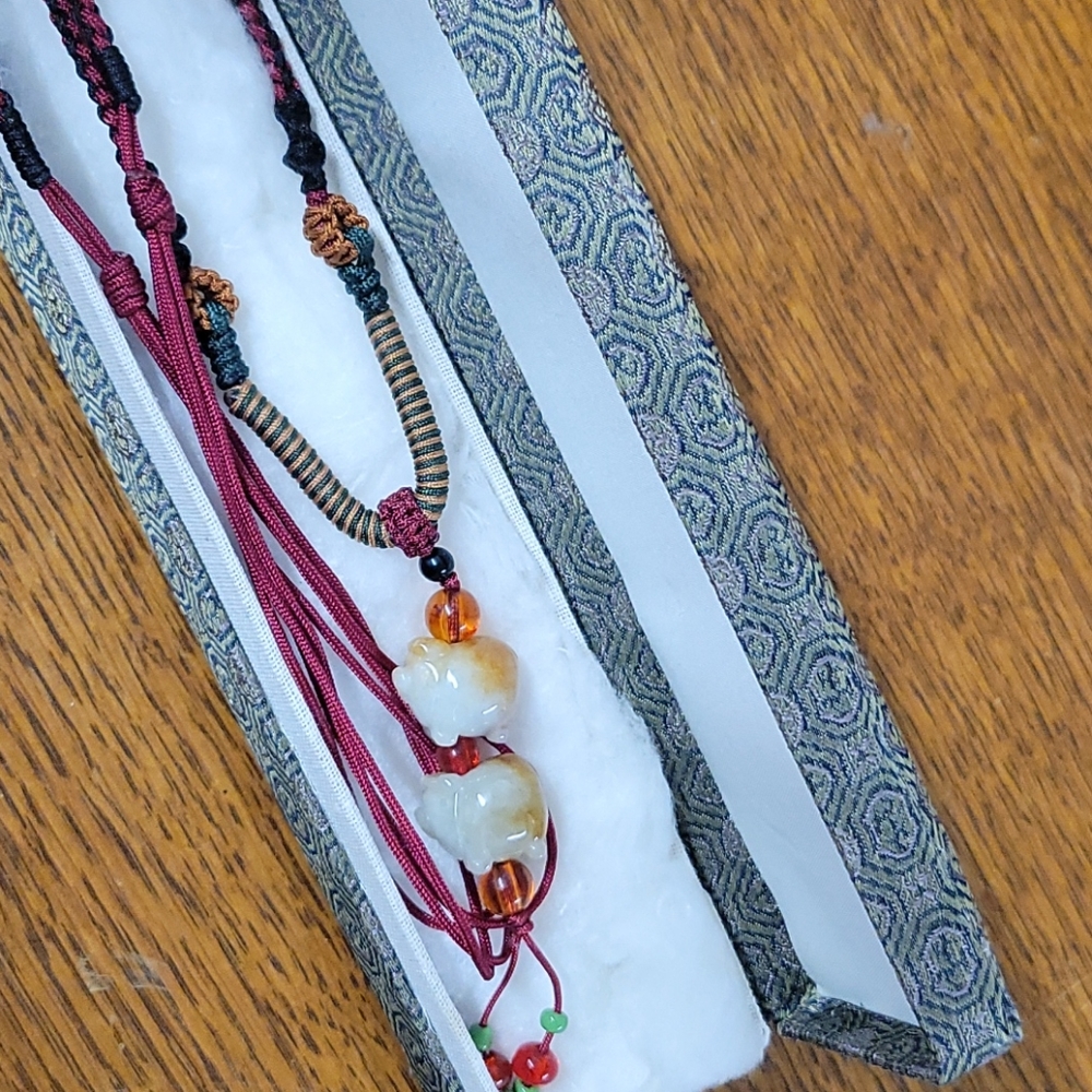 Jade Pigs Necklace